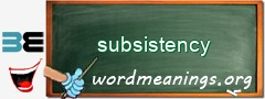 WordMeaning blackboard for subsistency
